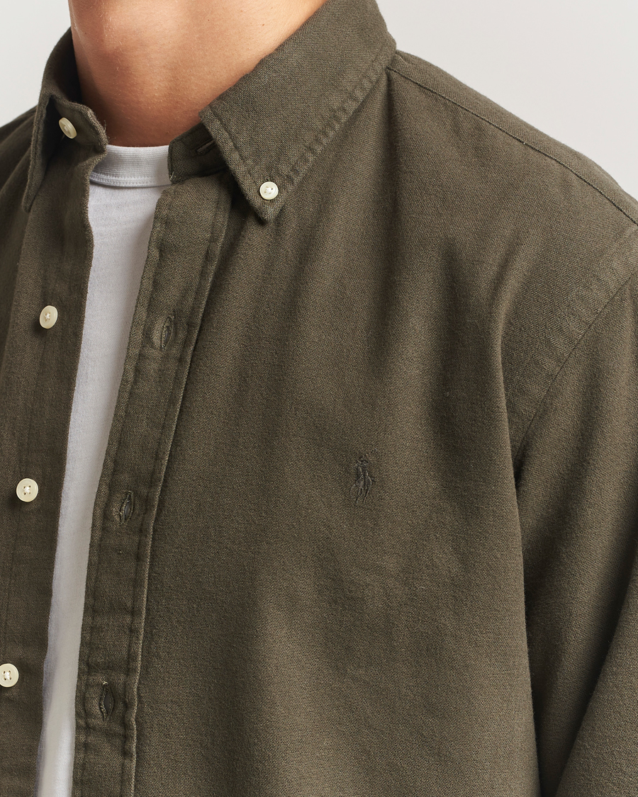 Heren | Overhemden | Polo Ralph Lauren | Custom Fit Brushed Flannel Shirt Ranger Green