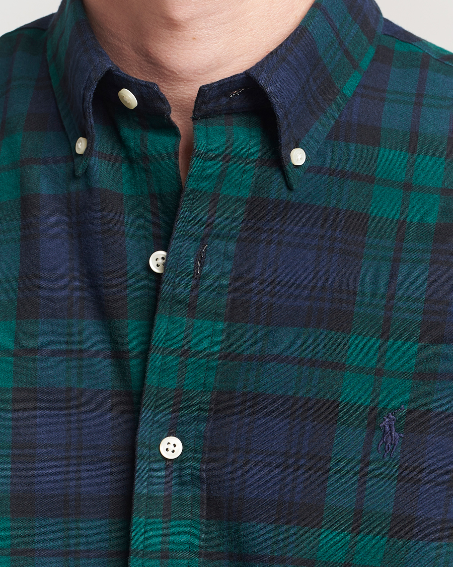 Heren | Overhemden | Polo Ralph Lauren | Custom Fit Brushed Flannel Checked Shirt Navy/Green
