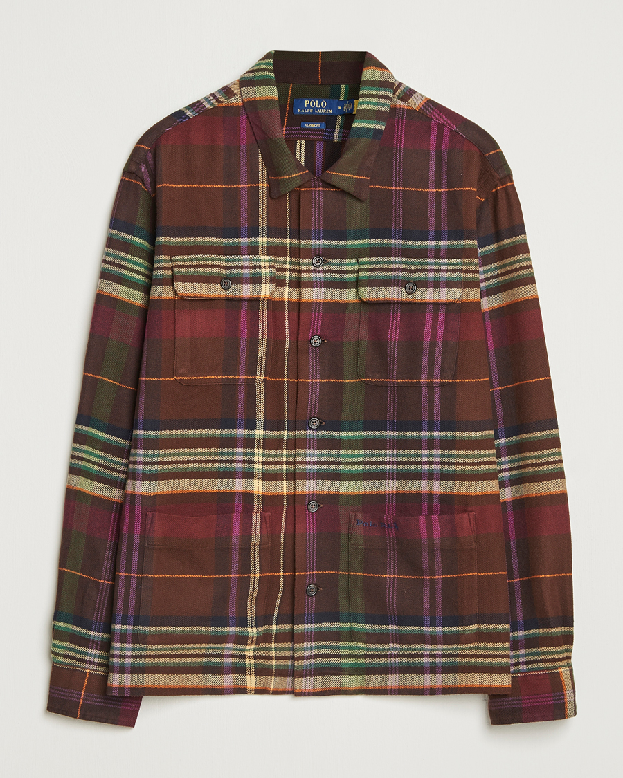 Heren | Overhemden | Polo Ralph Lauren | Brushed Flannel Pocket Shirt Brown/Green