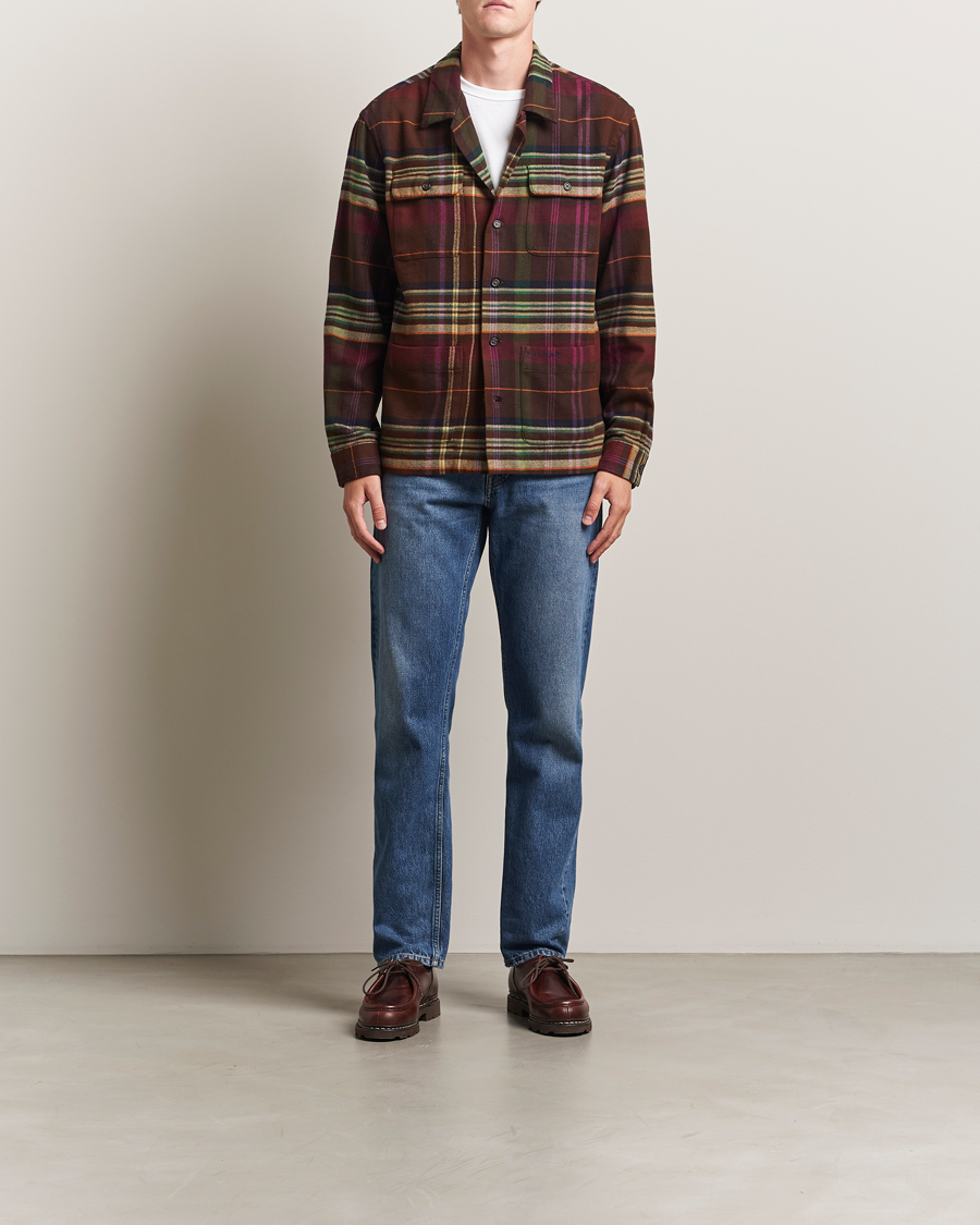 Heren | Overhemden | Polo Ralph Lauren | Brushed Flannel Pocket Shirt Brown/Green