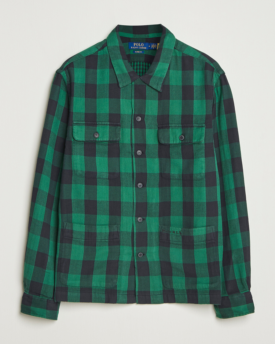 Heren | Overhemden | Polo Ralph Lauren | Double Faced Pocket Overshirt Green/Black