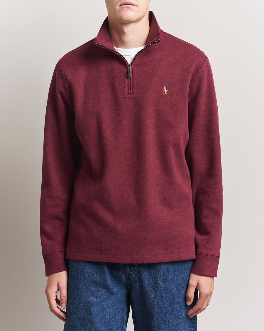 Heren | Truien | Polo Ralph Lauren | Double Knit Jaquard Half Zip Sweater Wine Heather