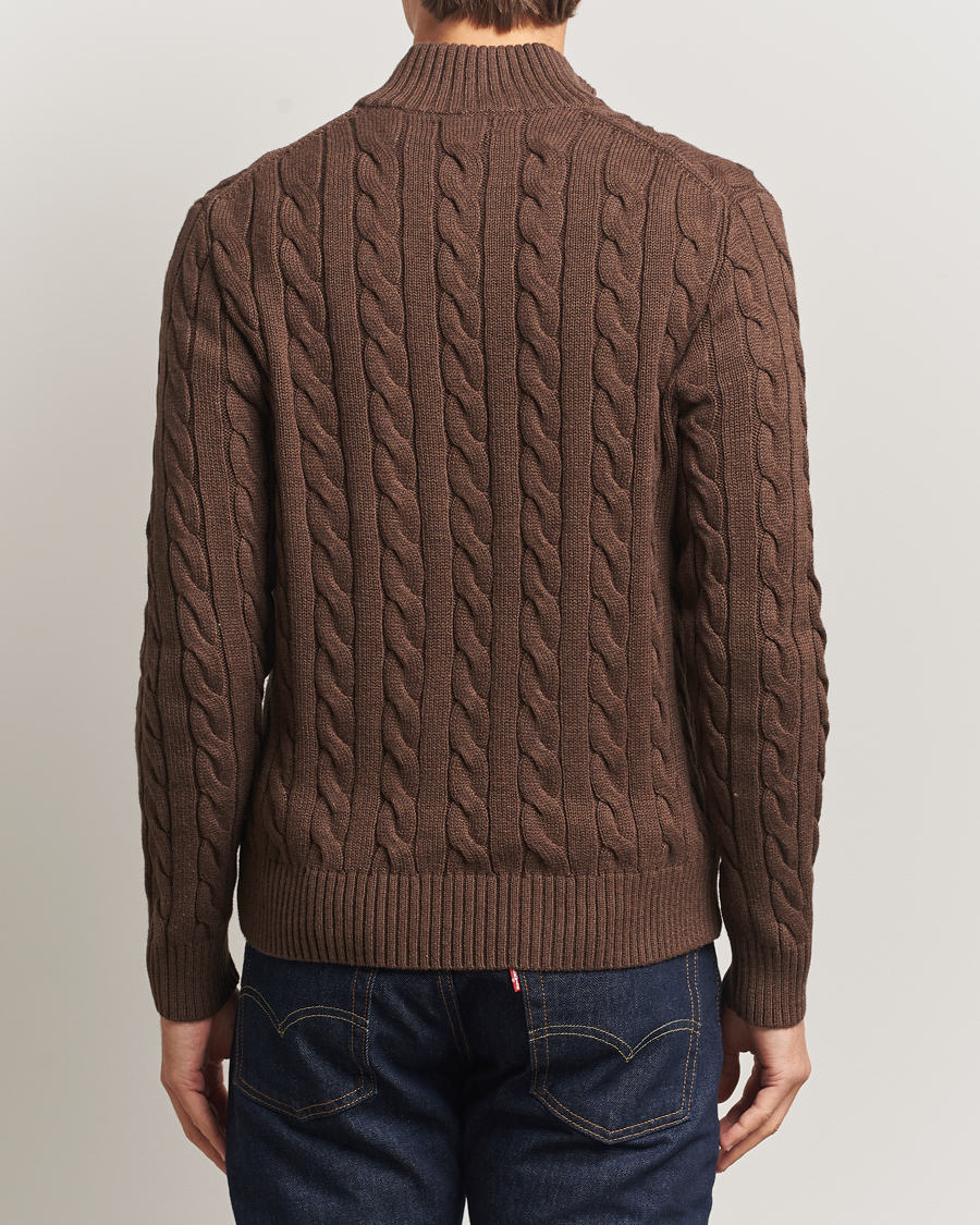 Heren | Truien | Polo Ralph Lauren | Cotton Cable Half Zip Nutmeg Brown Heather