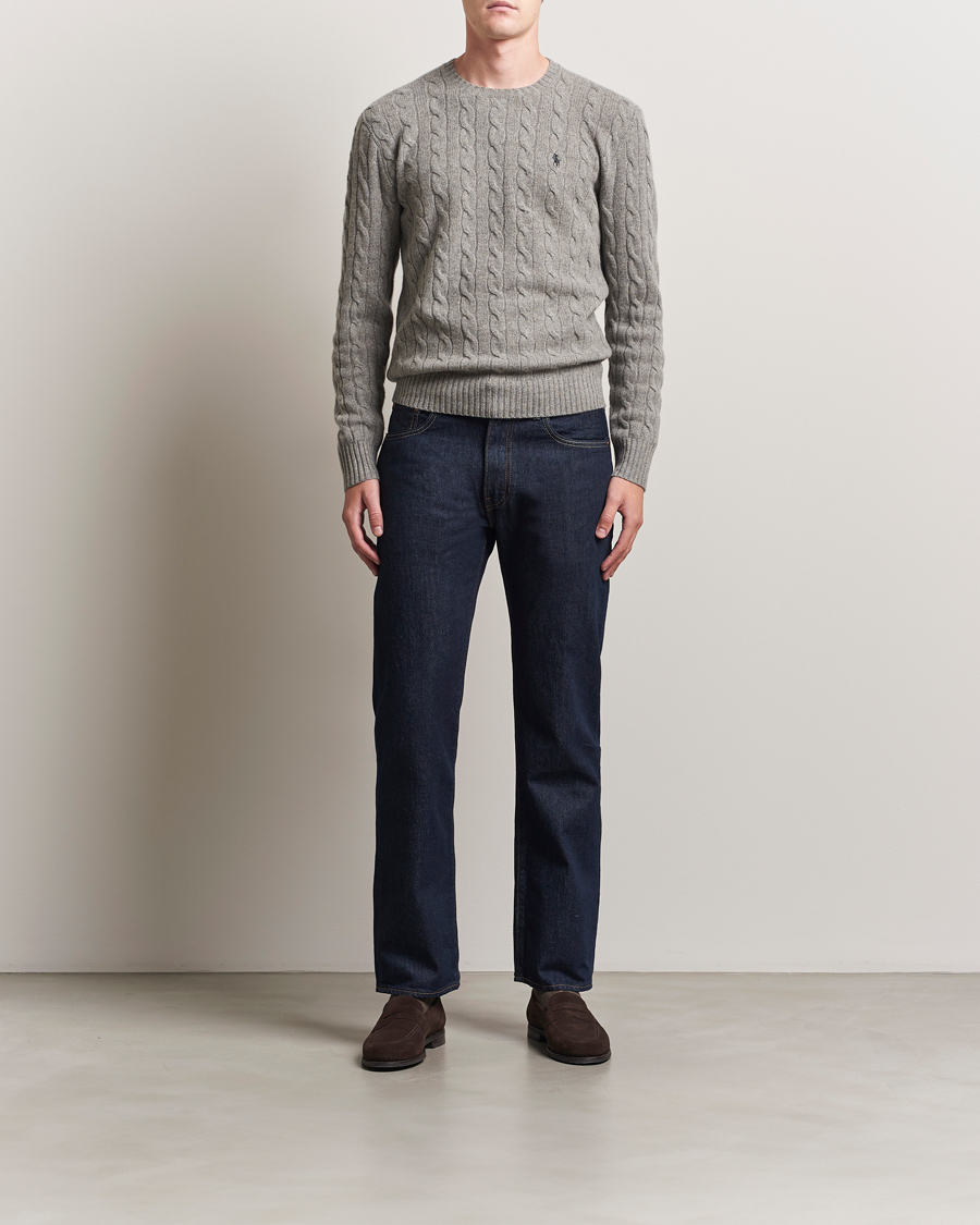 Heren | Truien | Polo Ralph Lauren | Wool/Cashmere Cable Crew Neck Fawn Grey Heather