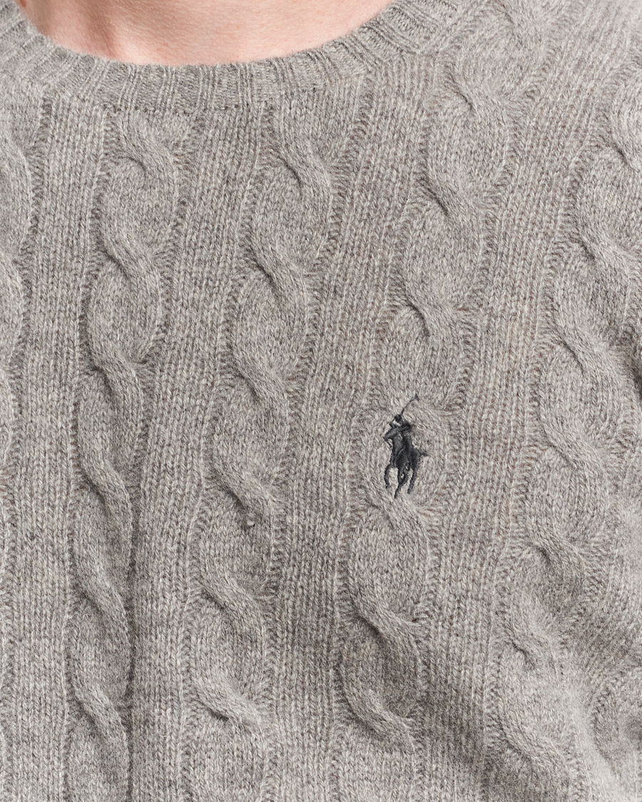 Heren | Truien | Polo Ralph Lauren | Wool/Cashmere Cable Crew Neck Fawn Grey Heather