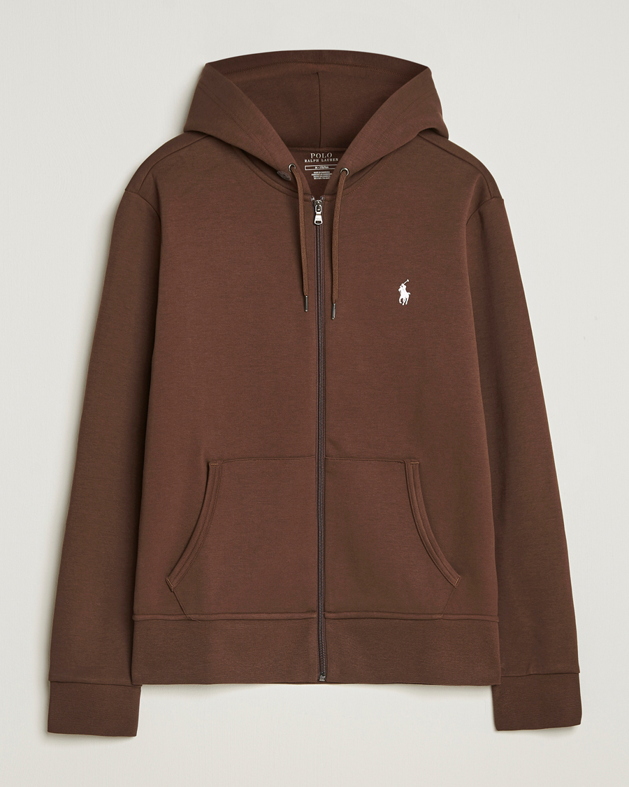 Heren | Truien | Polo Ralph Lauren | Double Knitted Full-Zip Hoodie Branch Brown