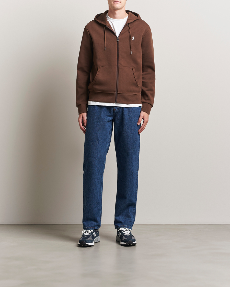 Heren | Truien | Polo Ralph Lauren | Double Knitted Full-Zip Hoodie Branch Brown