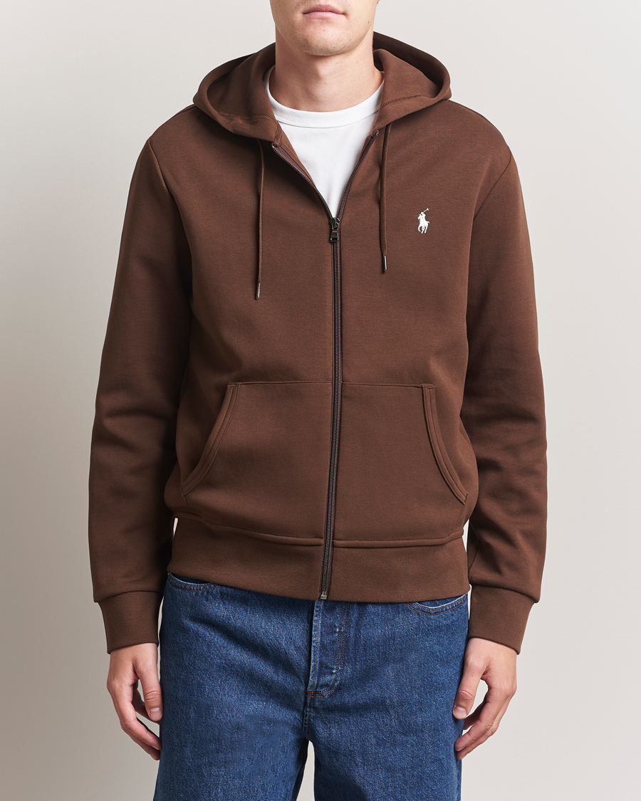 Heren | Truien | Polo Ralph Lauren | Double Knitted Full-Zip Hoodie Branch Brown