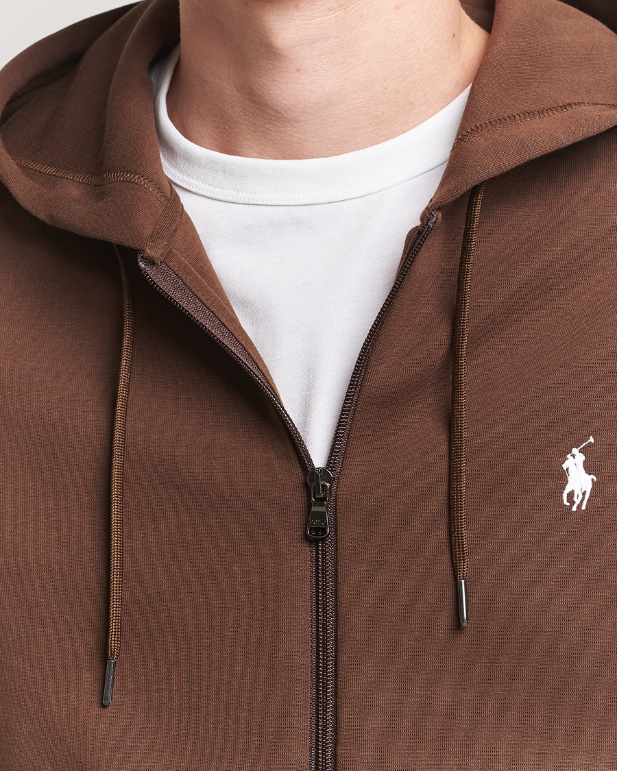 Heren | Truien | Polo Ralph Lauren | Double Knitted Full-Zip Hoodie Branch Brown