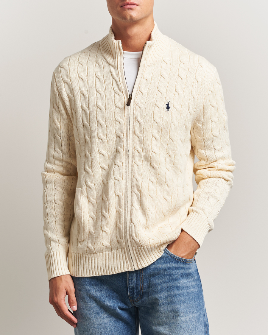 Heren | Truien | Polo Ralph Lauren | Cotton Cable Full Zip Andover Cream