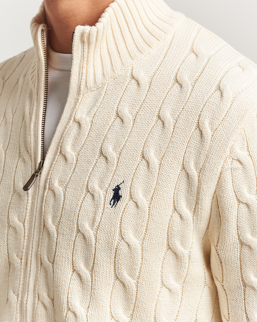 Heren | Truien | Polo Ralph Lauren | Cotton Cable Full Zip Andover Cream