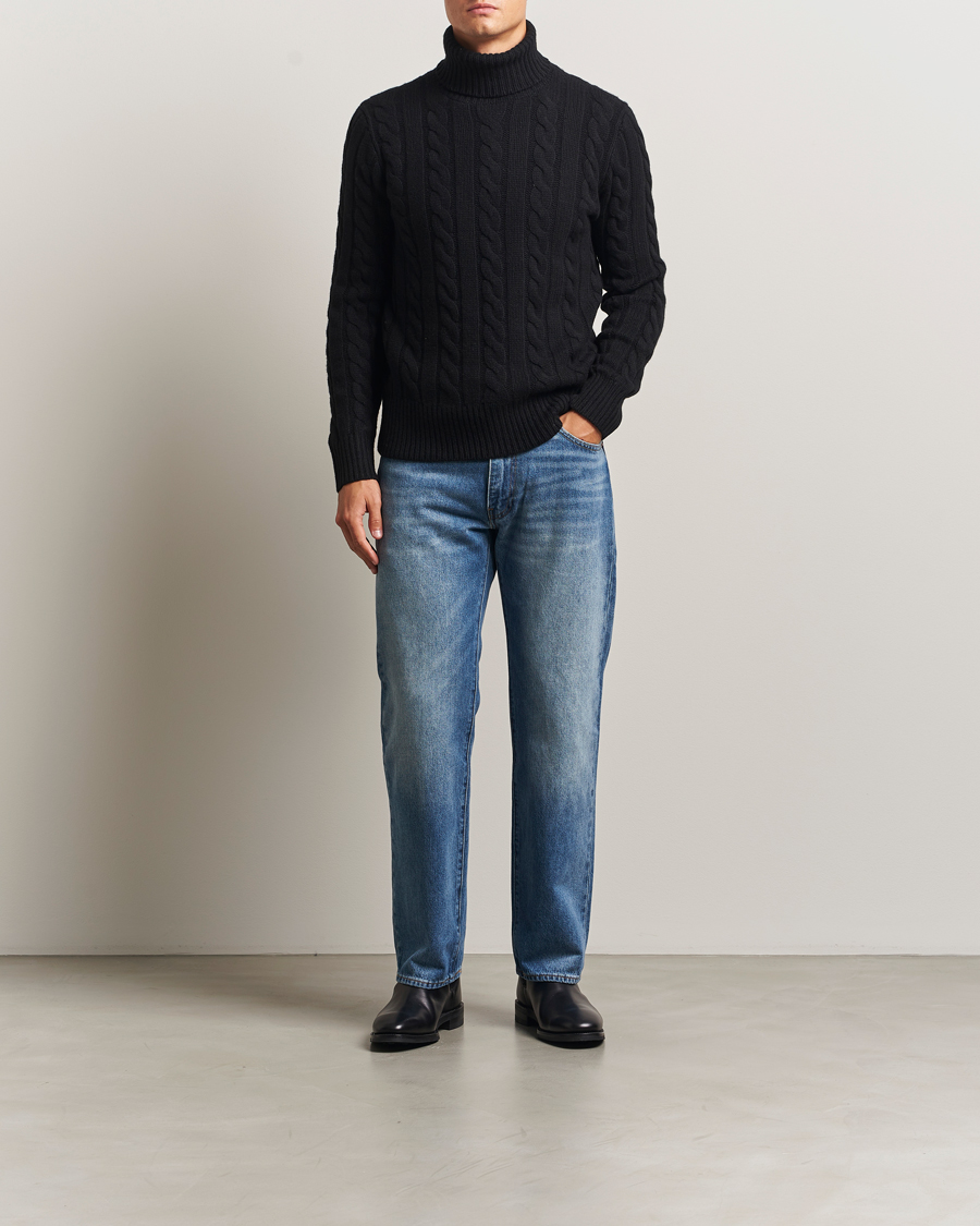 Heren | Truien | Polo Ralph Lauren | Wool/Cashmere Cable Rollneck Polo Black