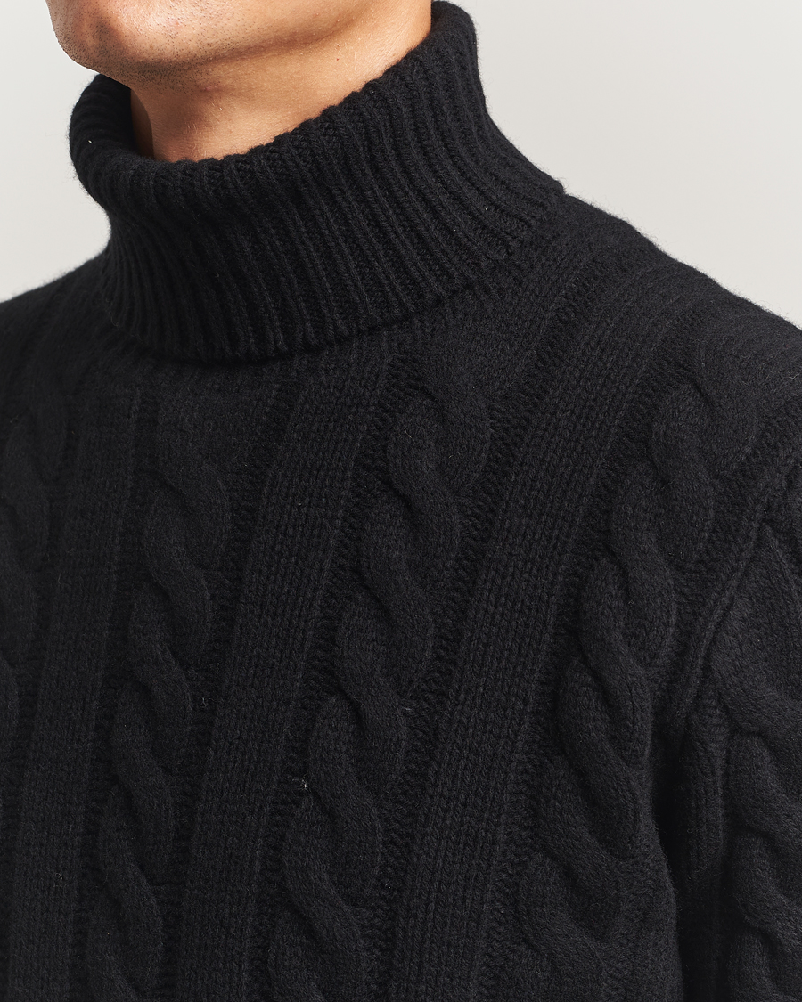 Heren | Truien | Polo Ralph Lauren | Wool/Cashmere Cable Rollneck Polo Black