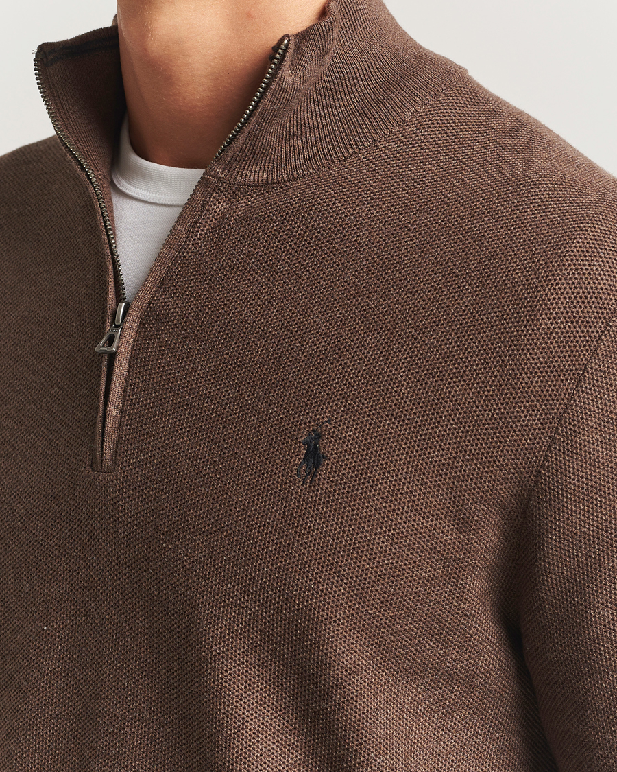Heren | Truien | Polo Ralph Lauren | Textured Half Zip Nutmeg Brown