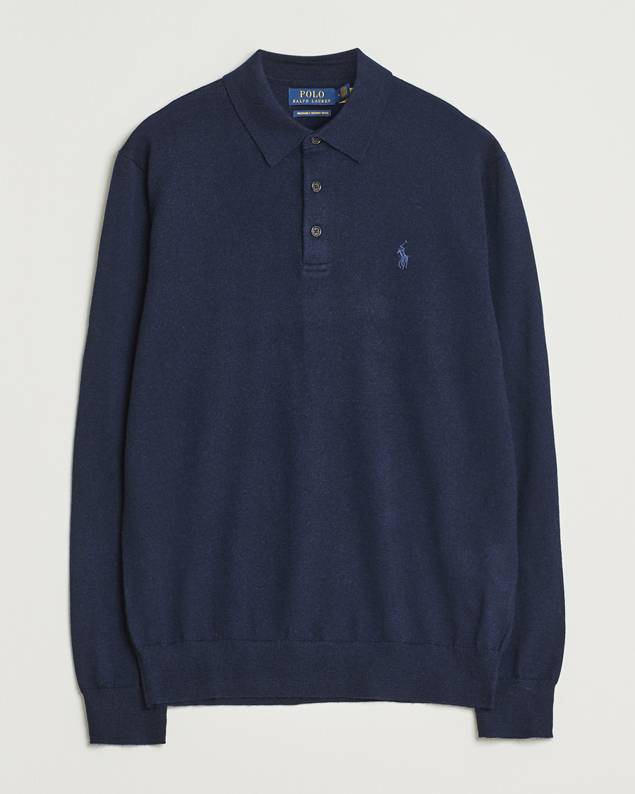 Heren | Truien | Polo Ralph Lauren | Merino Long Sleeve Polo Hunter Navy
