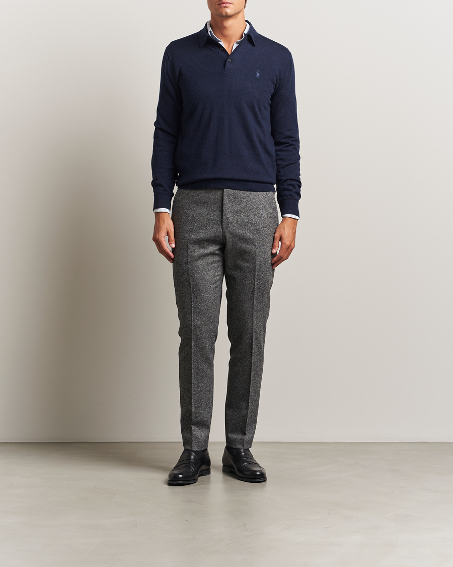 Heren | Truien | Polo Ralph Lauren | Merino Long Sleeve Polo Hunter Navy