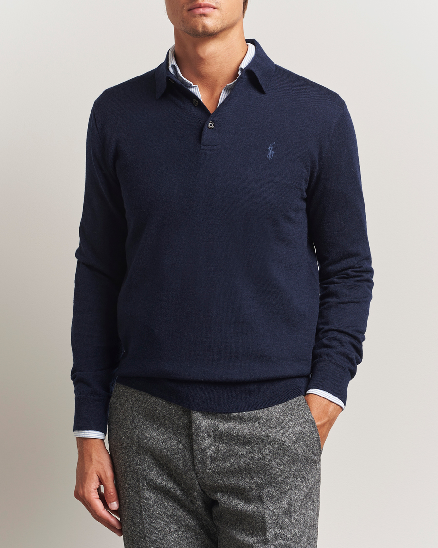 Heren | Truien | Polo Ralph Lauren | Merino Long Sleeve Polo Hunter Navy
