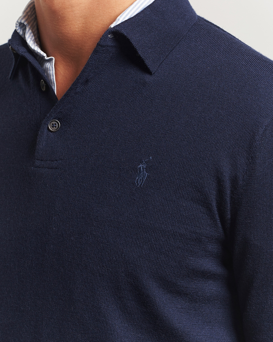 Heren | Truien | Polo Ralph Lauren | Merino Long Sleeve Polo Hunter Navy
