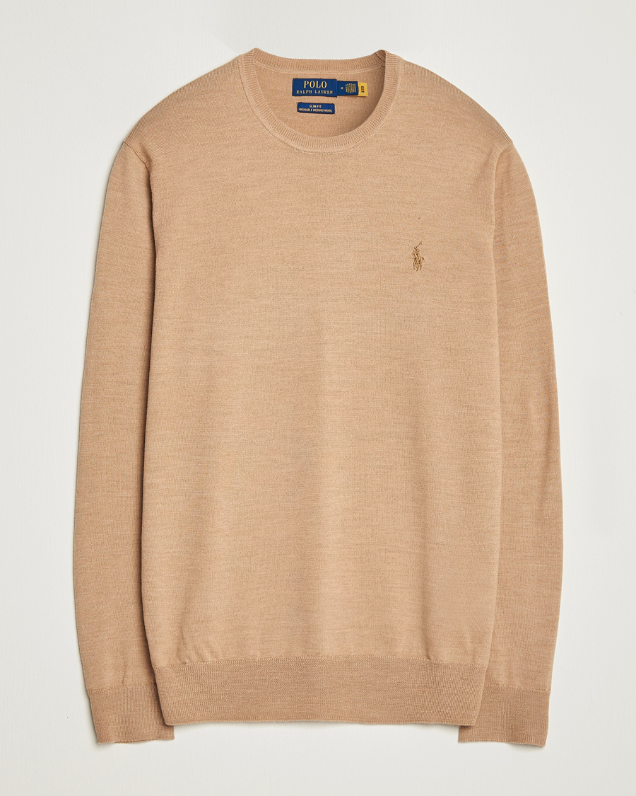 Heren | Truien | Polo Ralph Lauren | Merino Crew Neck Pullover Camel Melange