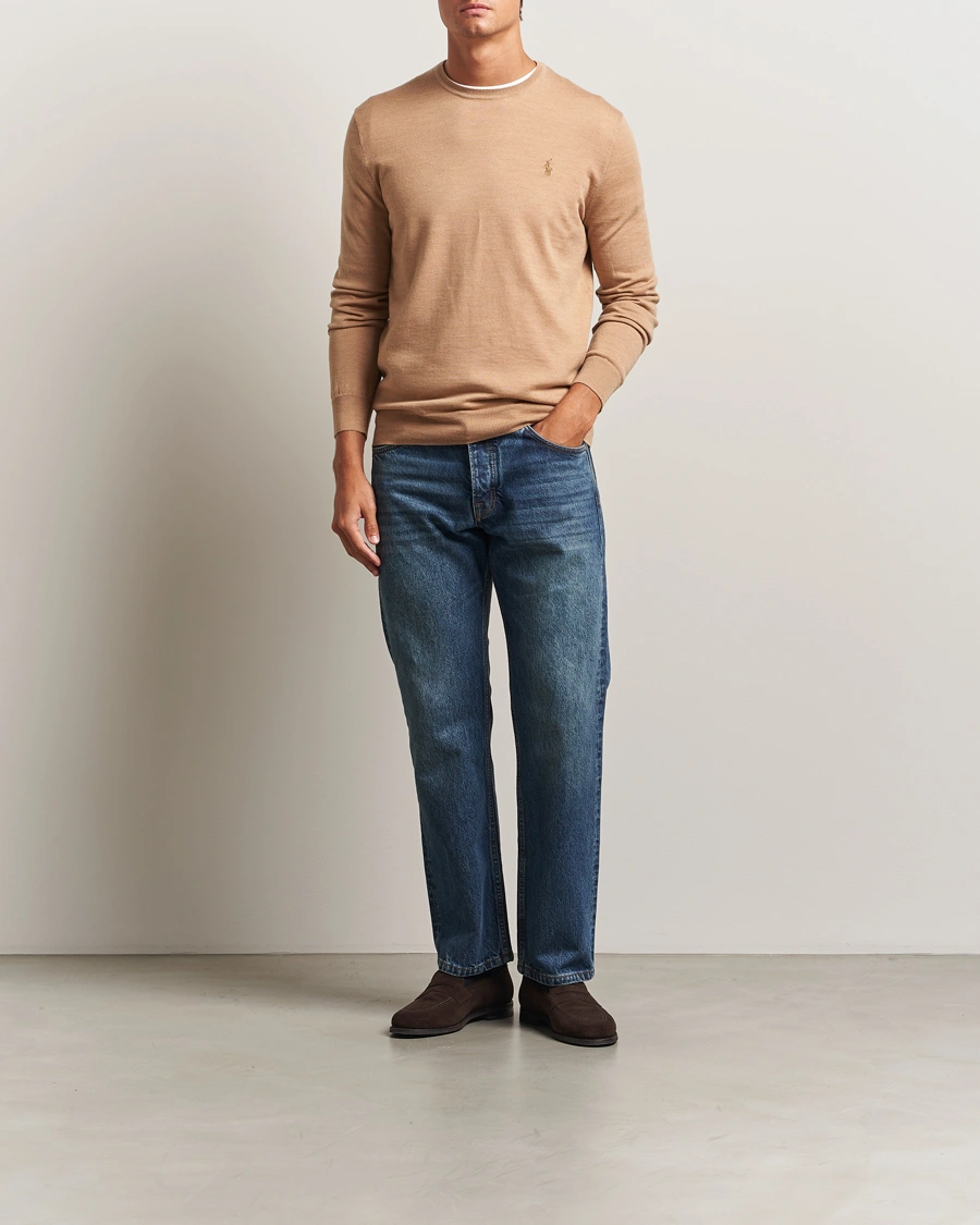Heren | Truien | Polo Ralph Lauren | Merino Crew Neck Pullover Camel Melange