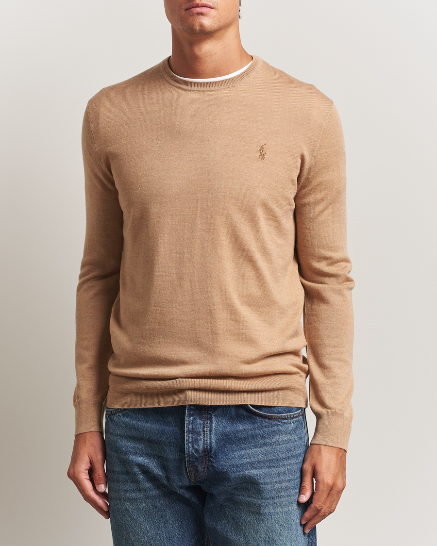 Heren | Truien | Polo Ralph Lauren | Merino Crew Neck Pullover Camel Melange