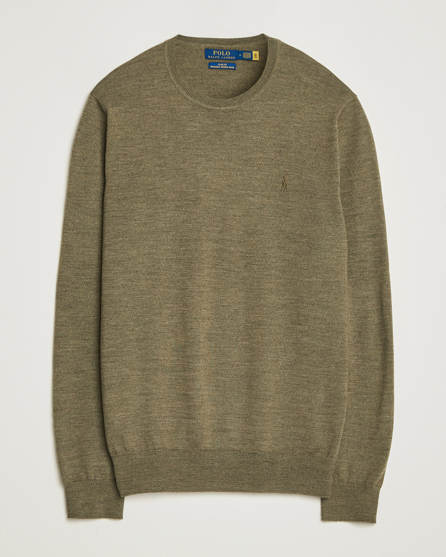 Heren | Truien | Polo Ralph Lauren | Merino Crew Neck Pullover Cargo Olive Heather