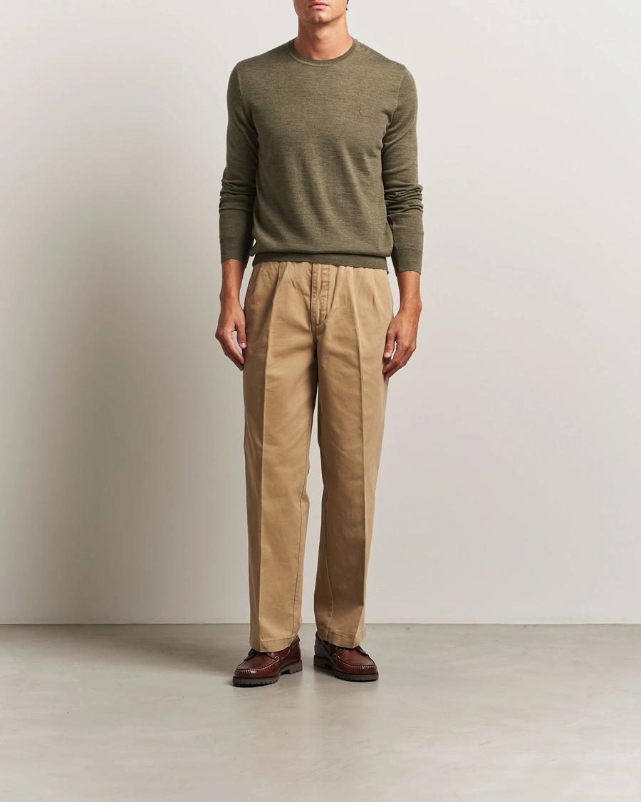 Heren | Truien | Polo Ralph Lauren | Merino Crew Neck Pullover Cargo Olive Heather