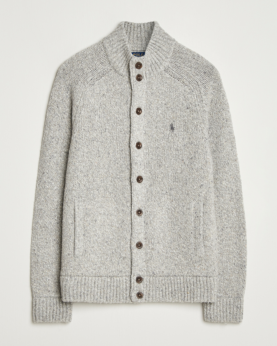Heren | Truien | Polo Ralph Lauren | Wool Blend Button Cardigan Grey Marl