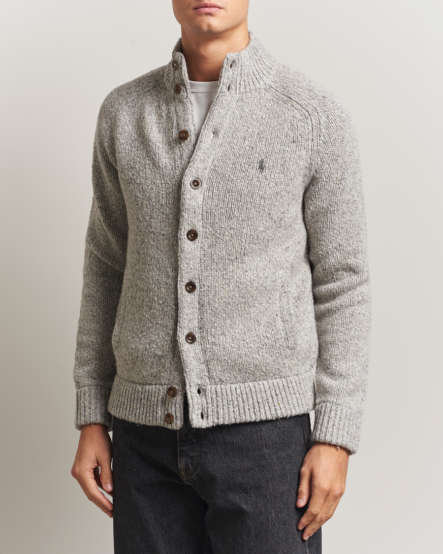 Heren | Truien | Polo Ralph Lauren | Wool Blend Button Cardigan Grey Marl