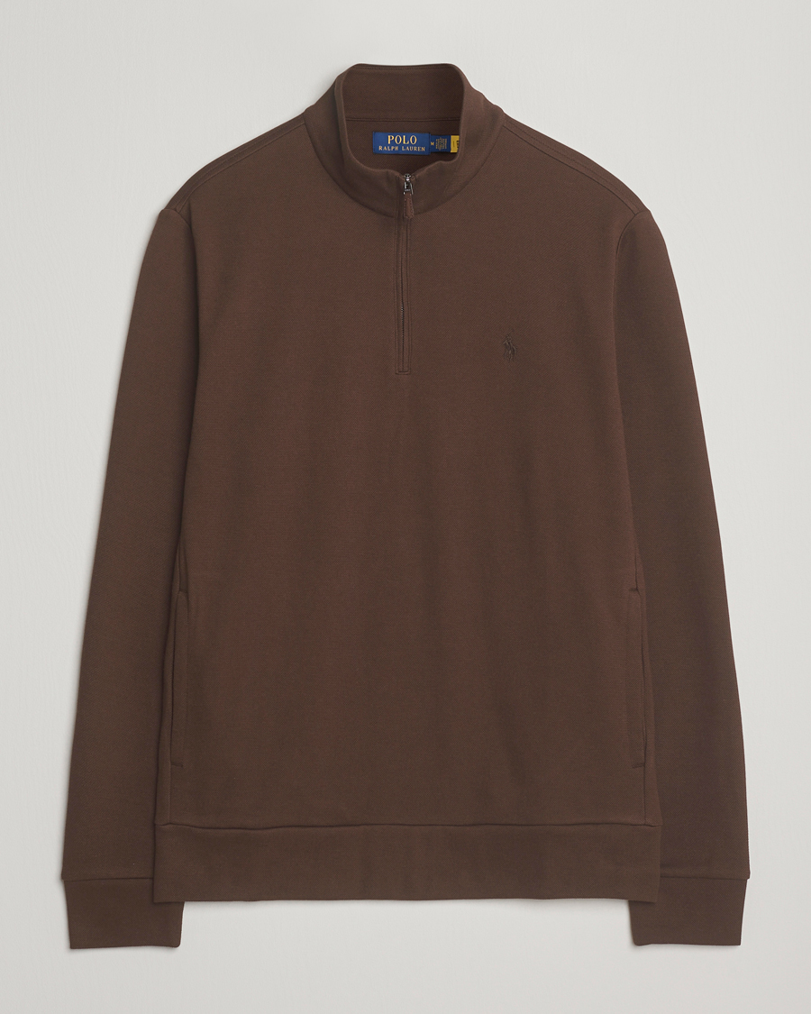 Heren | Truien | Polo Ralph Lauren | Double Knit Jaquard Half Zip Sweater Nutmeg Brown