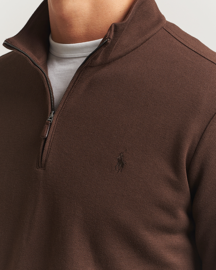 Heren | Truien | Polo Ralph Lauren | Double Knit Jaquard Half Zip Sweater Nutmeg Brown
