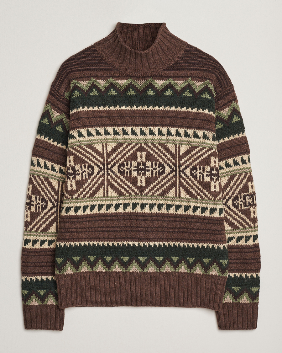 Heren | Truien | Polo Ralph Lauren | Wool Cotton Blend Sweater Brown Combo