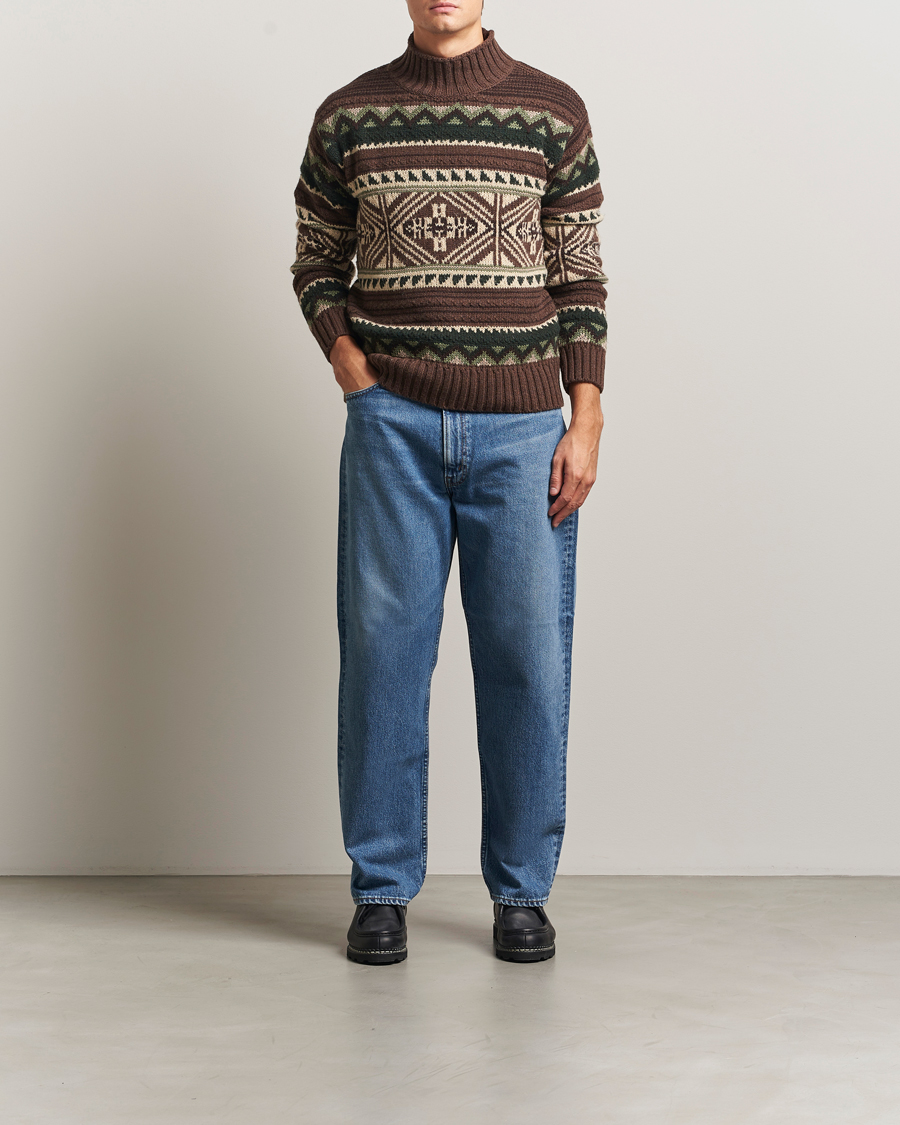 Heren | Truien | Polo Ralph Lauren | Wool Cotton Blend Sweater Brown Combo