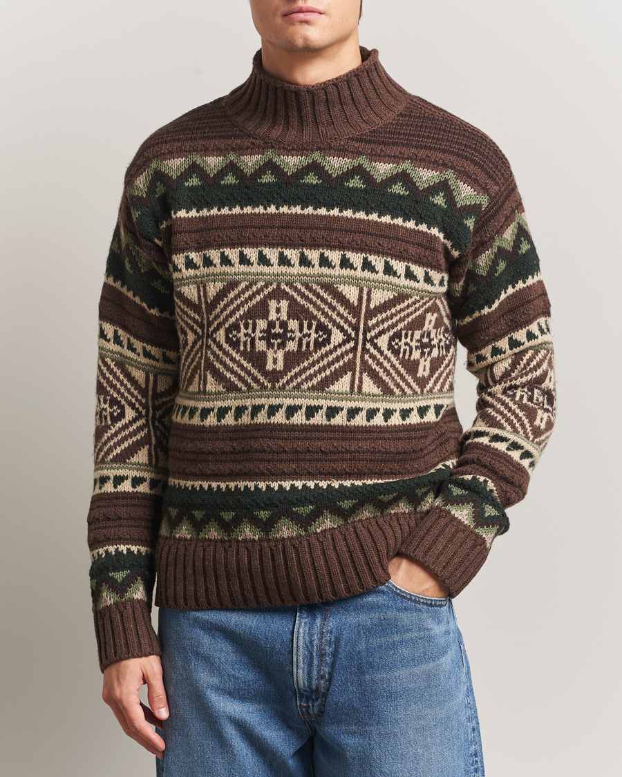 Heren | Truien | Polo Ralph Lauren | Wool Cotton Blend Sweater Brown Combo