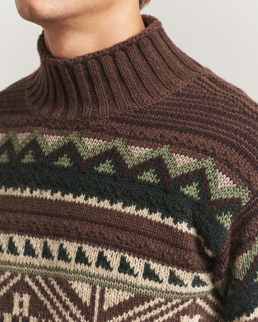 Heren | Truien | Polo Ralph Lauren | Wool Cotton Blend Sweater Brown Combo