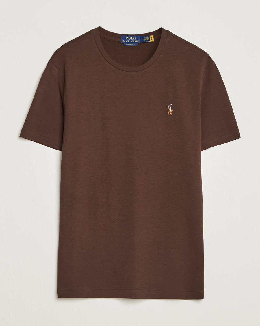 Heren | T-shirts | Polo Ralph Lauren | Luxury Pima Cotton Crew Neck T-Shirt Nutmeg Brown