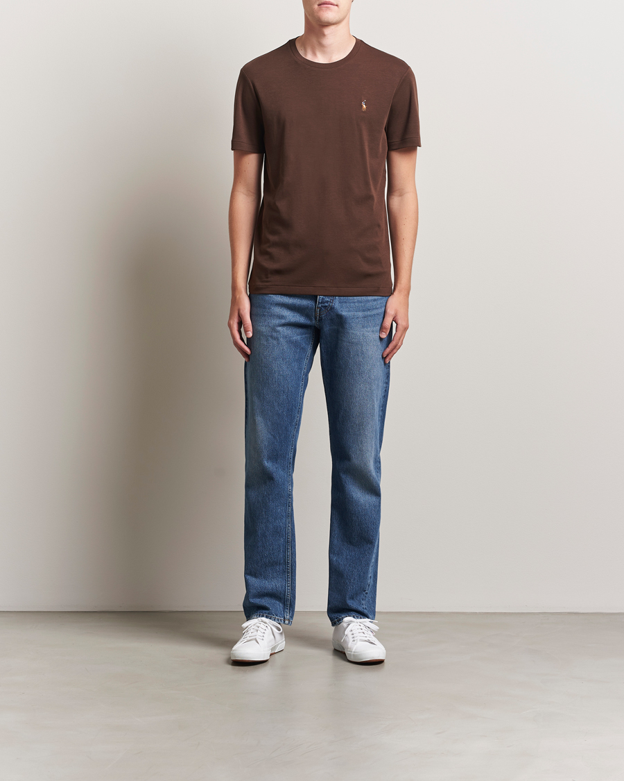 Heren | T-shirts | Polo Ralph Lauren | Luxury Pima Cotton Crew Neck T-Shirt Nutmeg Brown