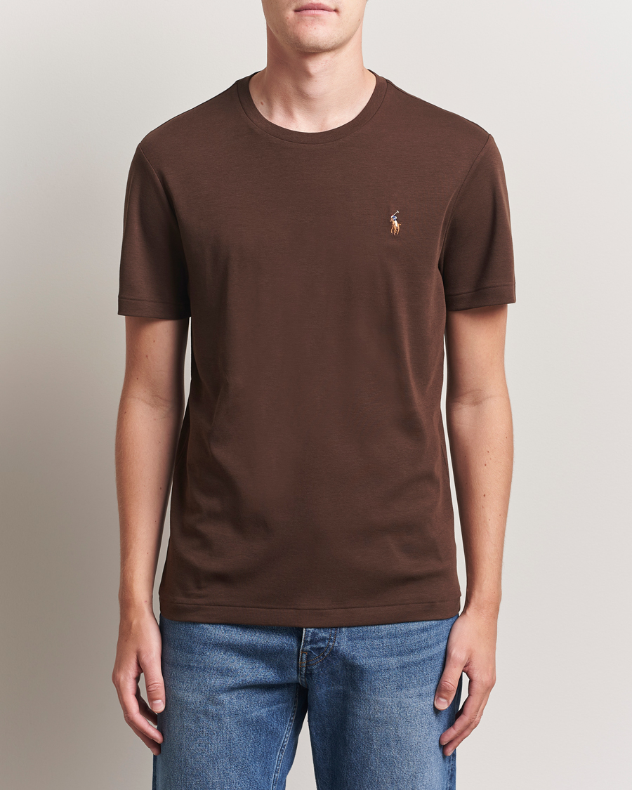 Heren | T-shirts | Polo Ralph Lauren | Luxury Pima Cotton Crew Neck T-Shirt Nutmeg Brown