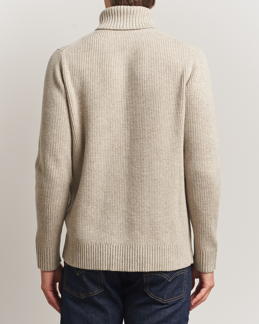Heren | Truien | Charles Tyrwhitt | Chunky Merino Roll Neck Oatmeal