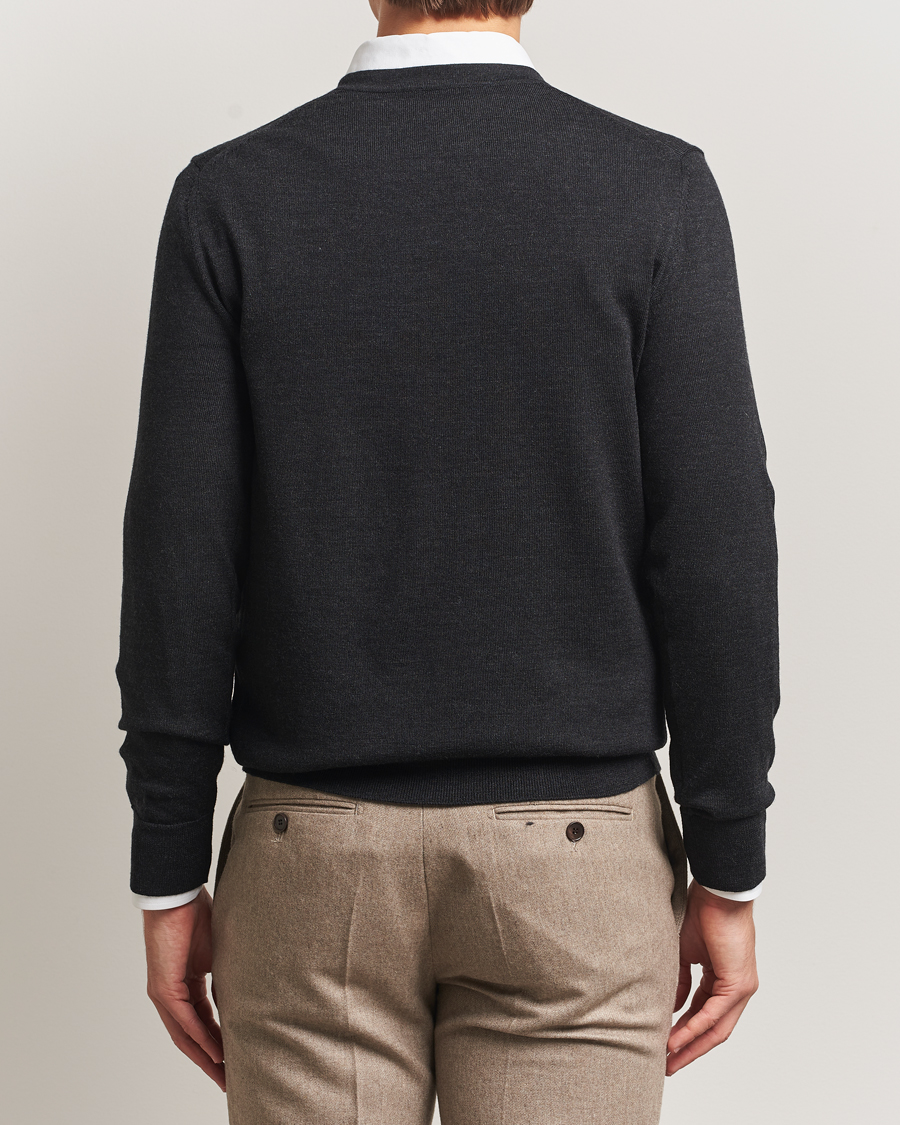 Heren | Truien | Charles Tyrwhitt | Pure Merino V-Neck Jumper Dark Charcoal