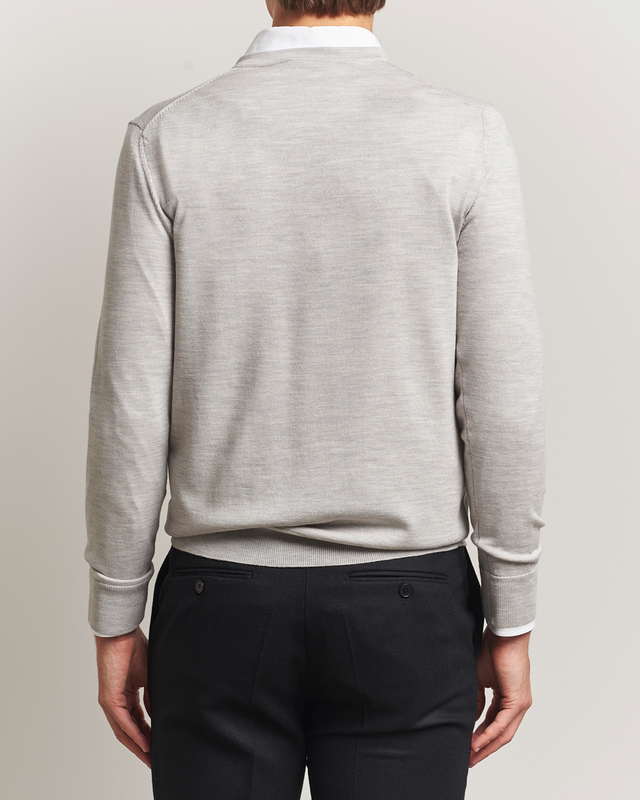 Heren | Truien | Charles Tyrwhitt | Pure Merino V-Neck Jumper Silver Grey