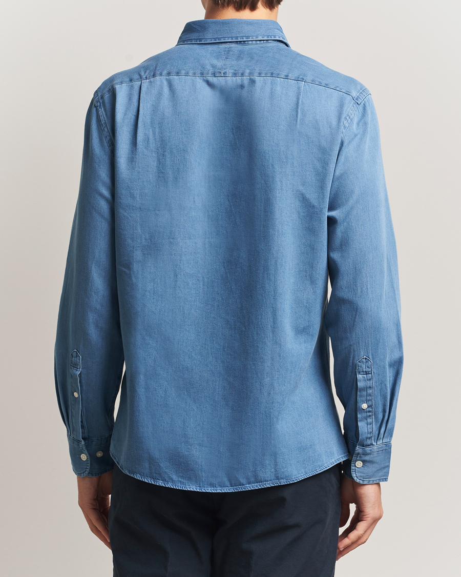 Heren | Overhemden | Charles Tyrwhitt | Slim Fit Button Down Denim Shirt Ocean Blue