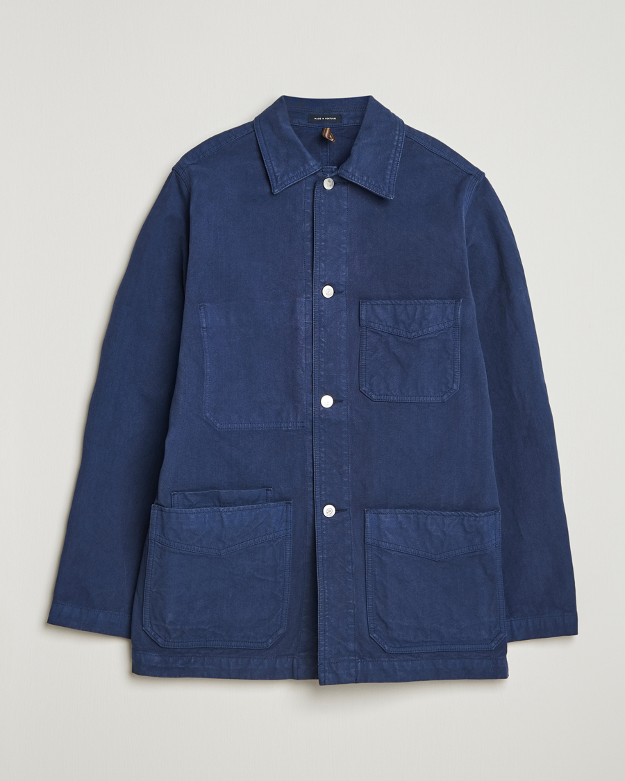 Heren | Jassen | Drake's | Duck Cotton Canvas Chore Coat Navy