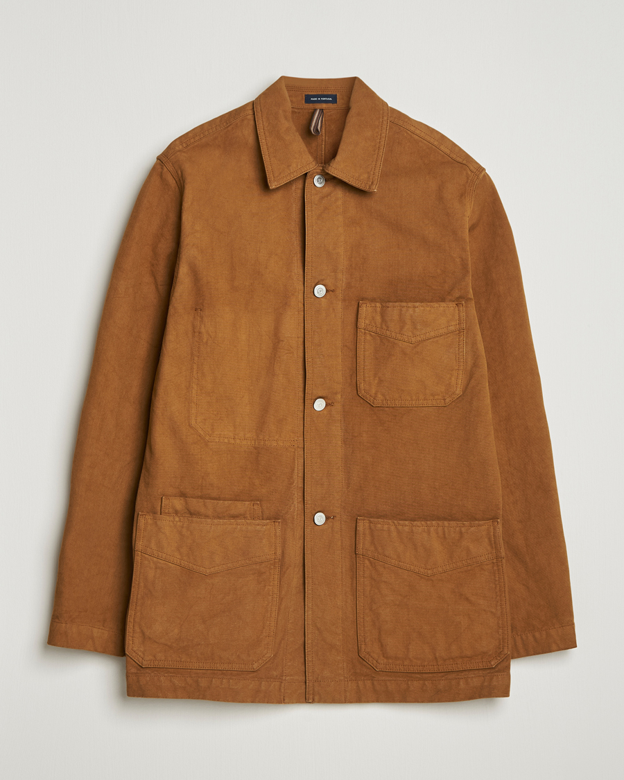 Heren | Jassen | Drake's | Duck Cotton Canvas Chore Coat Tobacco