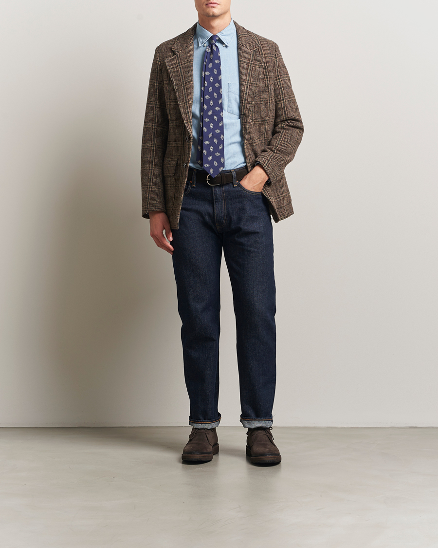 Heren | Blazers | Drake's | MKVII Harris Tweed Blazer Brown