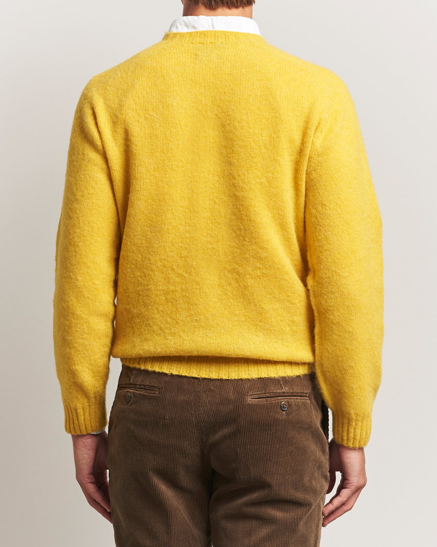 Heren | Truien | Drake's | Brushed Shetland Crew Yellow