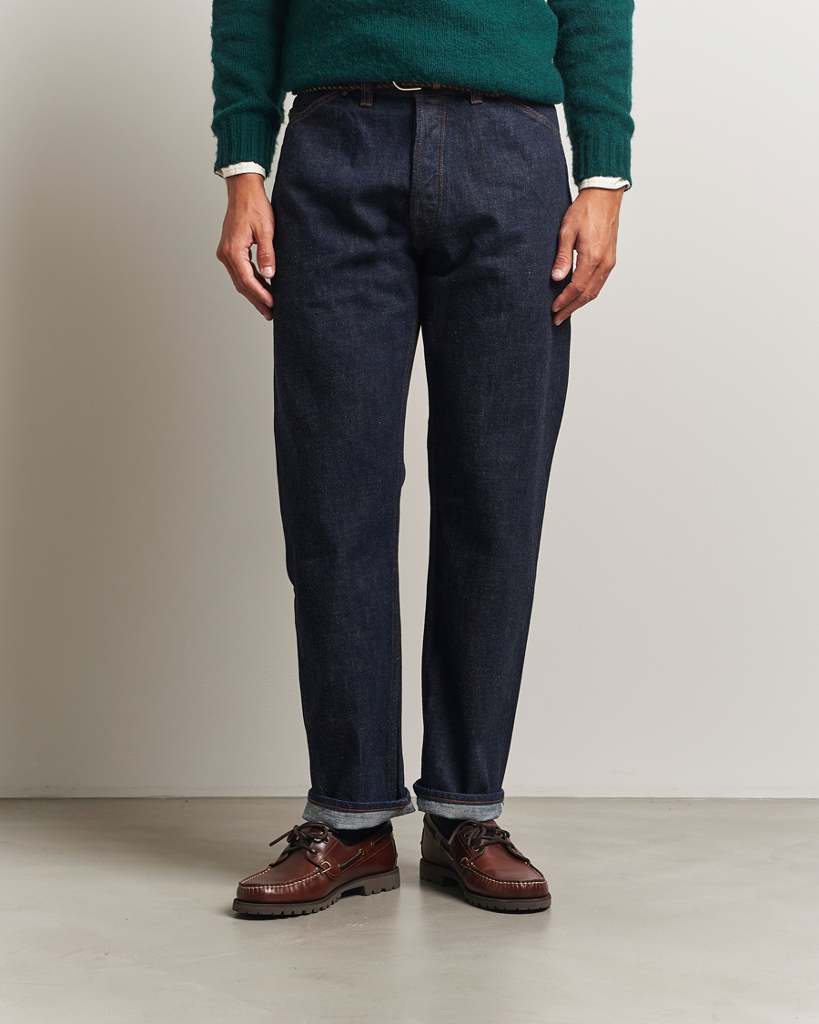Heren | Jeans | Drake's | 5-Pocket Japanese Selvedge Jeans Indigo