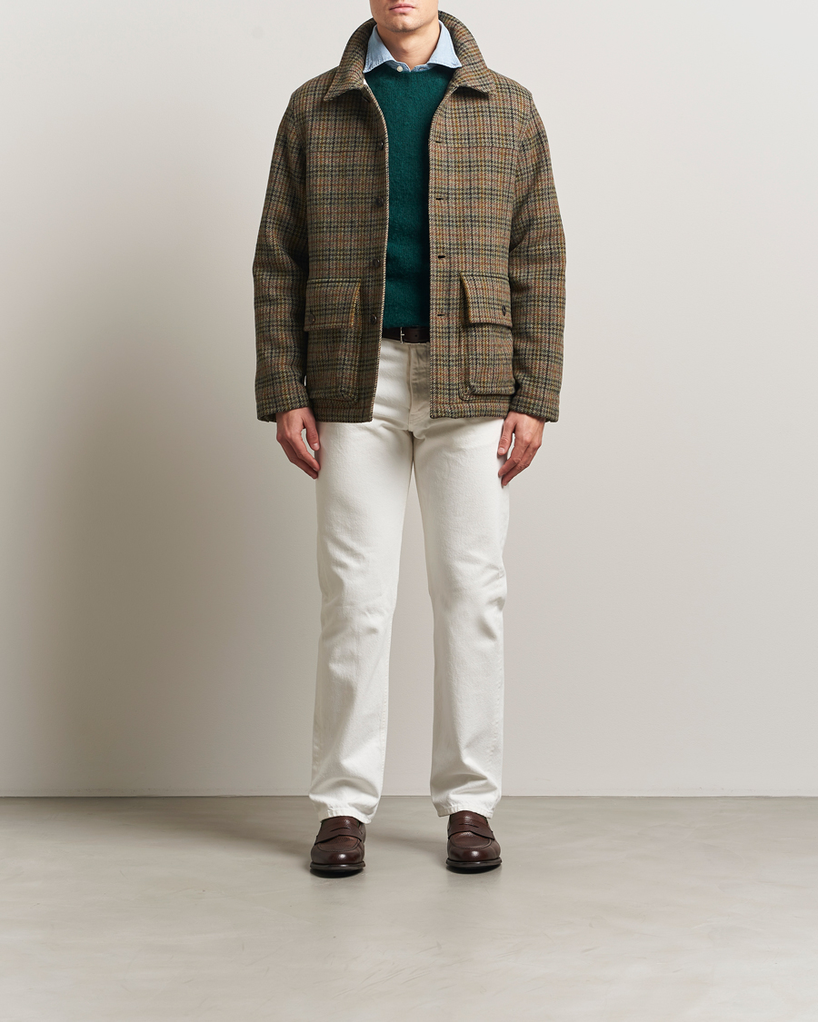 Heren | Jassen | Drake's | Check Tweed Donkey Chore Green