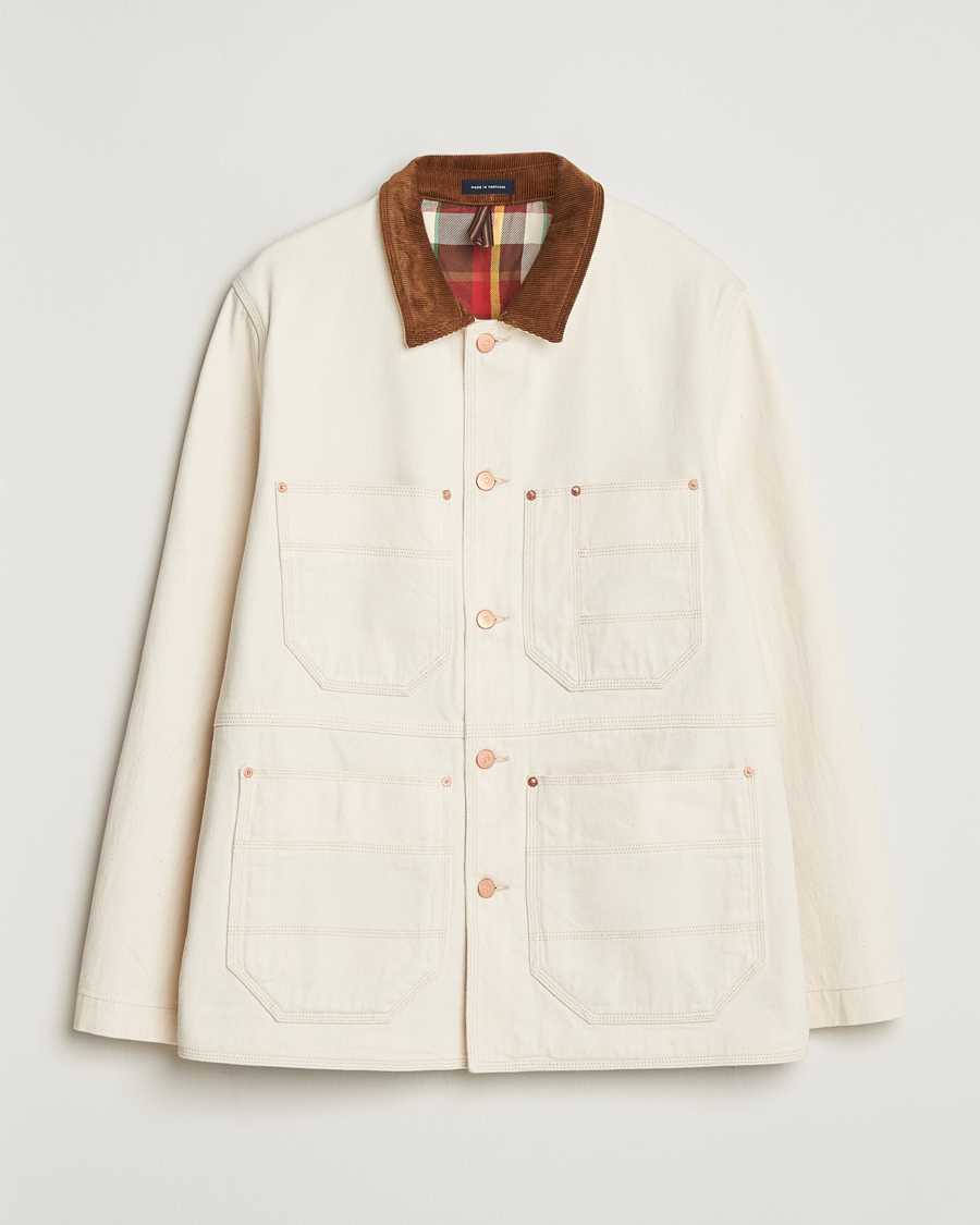 Heren | Jassen | Drake's | Denim Welder Jacket Ecru