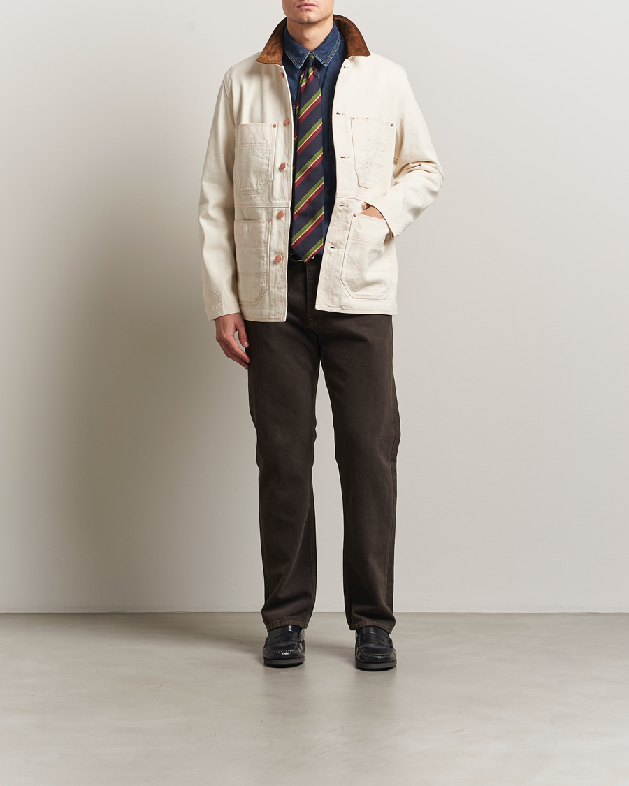 Heren | Jassen | Drake's | Denim Welder Jacket Ecru